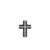 White 10 Karat Cross Pendant Estate Jewelry 34 = 0.22tw Round Black Di