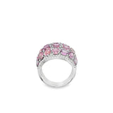 Lady's White 18 Karat Dome Cluster Fashion Ring Size 6.5 24 = 7.22tw V