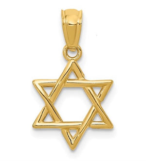 Yellow 14 Karat Star Of David Pendant