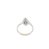 White 14 Karat Cluster Ring Estate Jewelry Size 8 With One = 0.07ct Ro