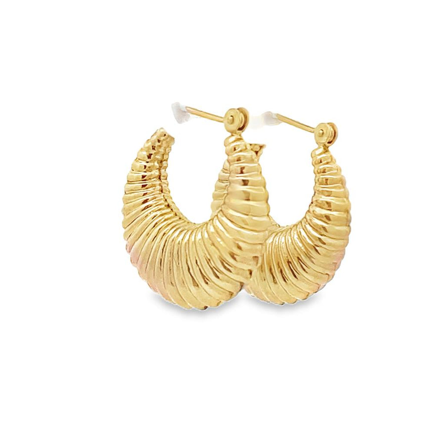 Estate Scalloped Hoop Earrings