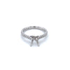 Lady's White 18 Karat Cross Basket Semi-Mount Ring