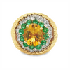 Estate Yellow Sapphire and Emerald Ring