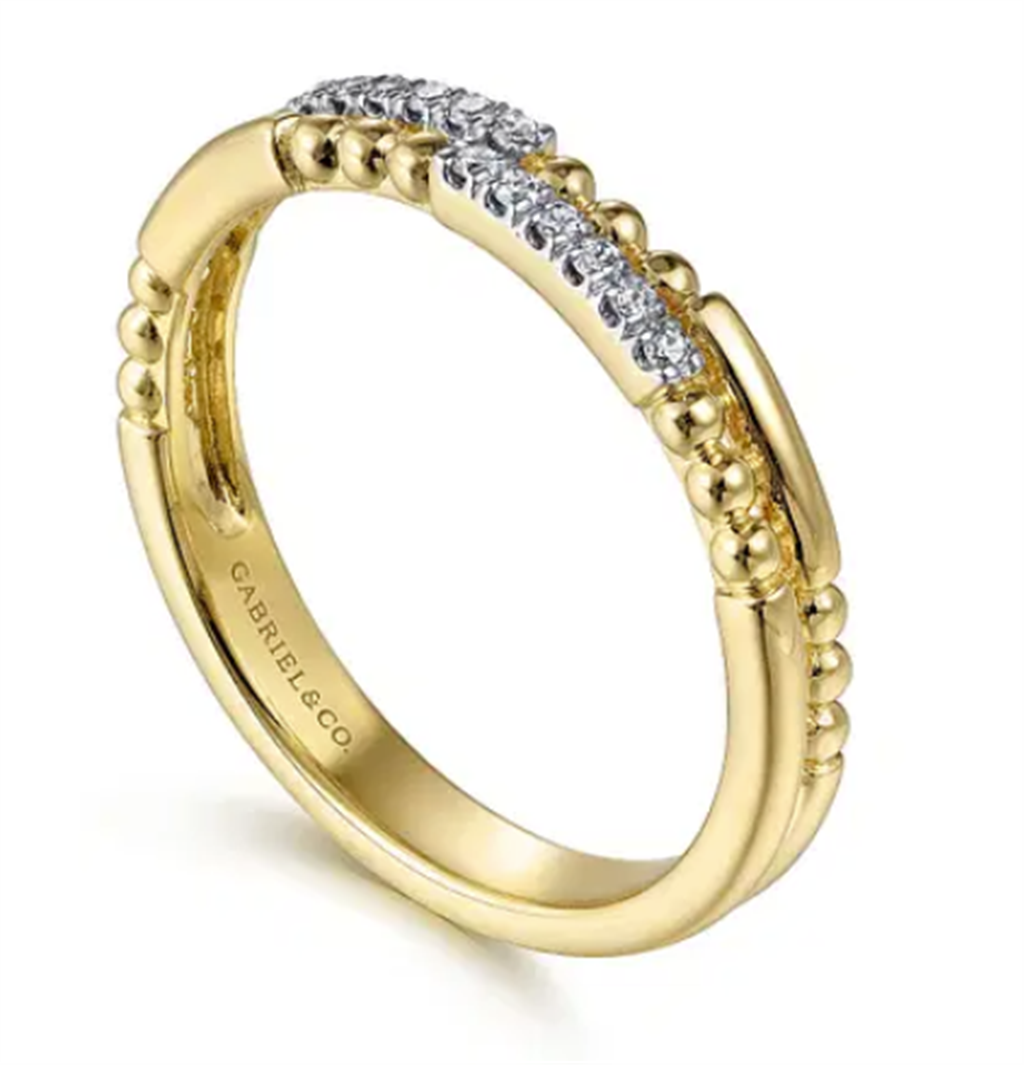 Lady's Yellow 14 Karat  Bujukan Stackable Fashion Ring With 12 = 0.08T