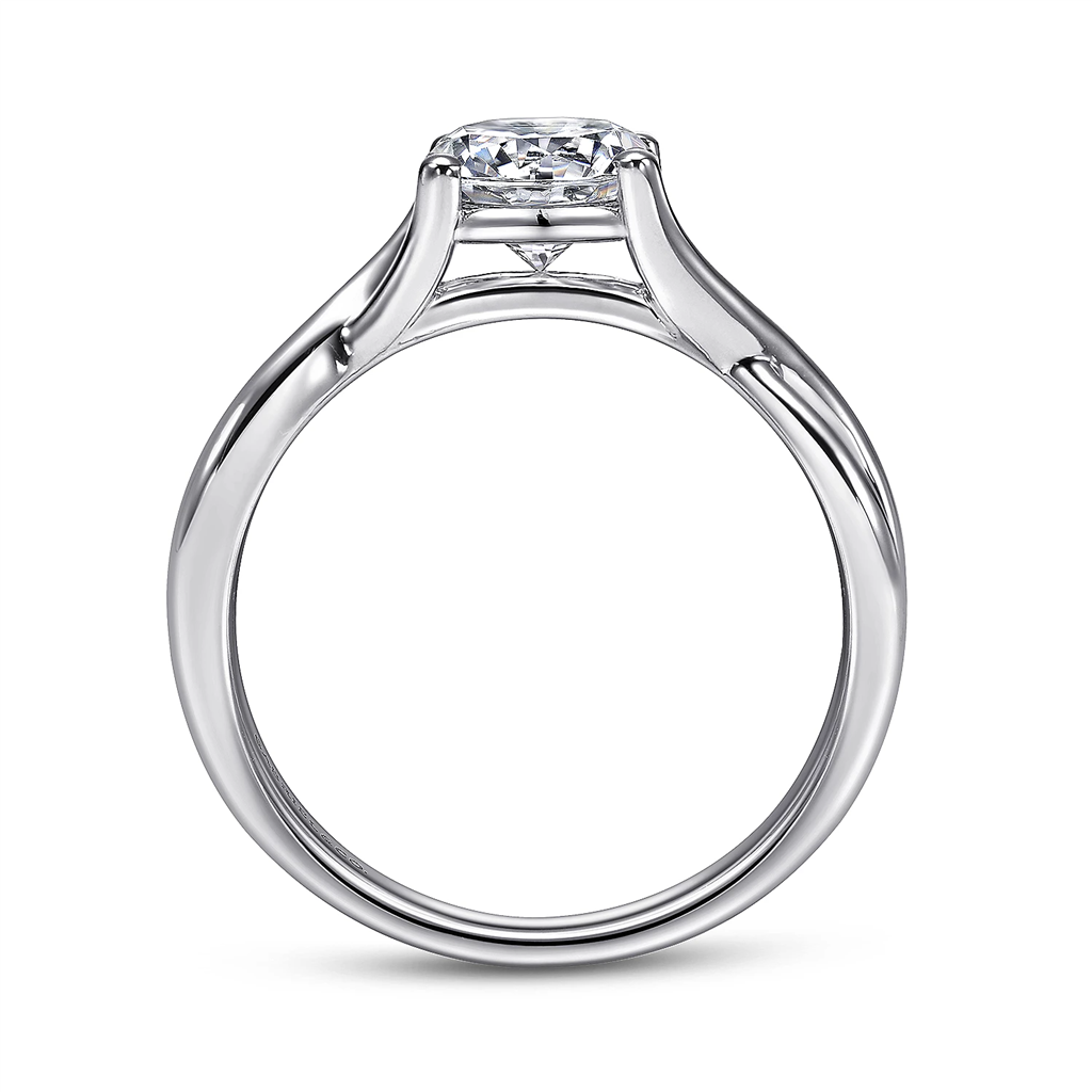 Gabriel & Co. Kylo - 14K White Gold Round Twisted Diamond Engagement Ring