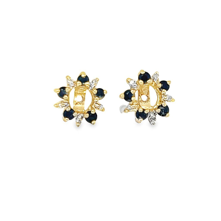 Yellow 14 Karat Floral Earring Jackets