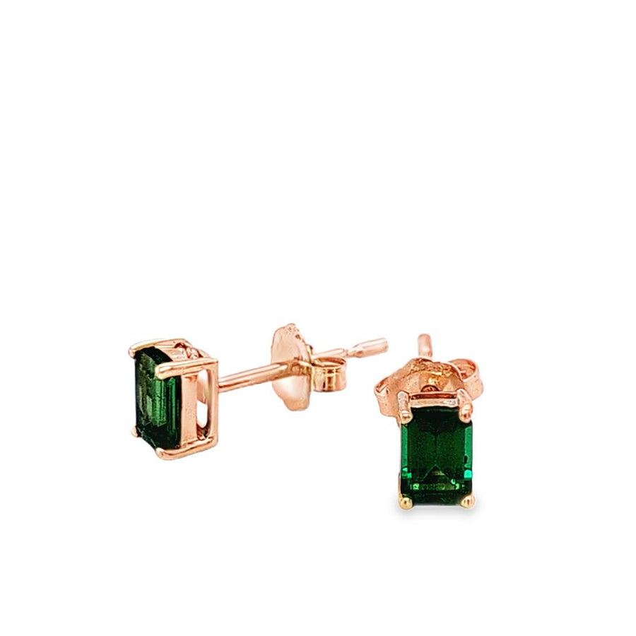 Lady's Yellow 14 Karat 4 Prong Basket Stud Earrings With 2 = 0.92Twt E