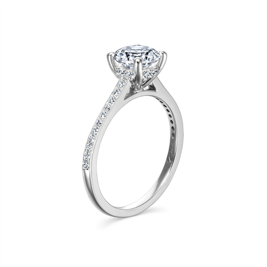Coast Diamond Milgrain Hidden Halo Ring Mounting