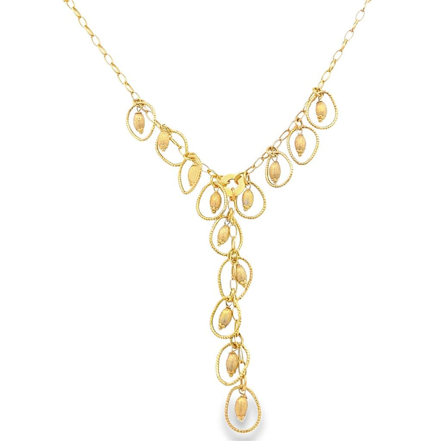 Italian Lariat Drop Bead Necklace