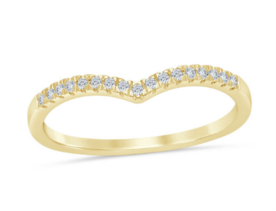 Lady's Yellow 18 Karat "V" Band Wedding/Anniversary Ring Size 5.75 17