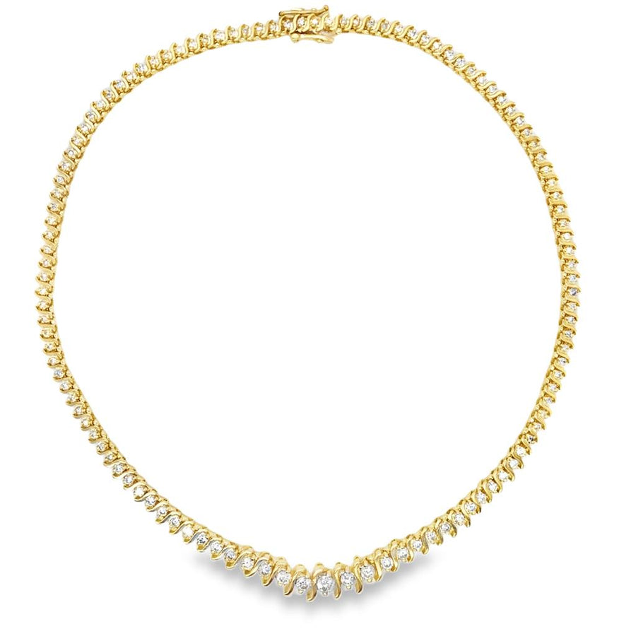 Yellow 14 Karat "S" Link Necklace w/ Safety Clasp Estate Jewelry Lengt