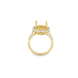 Lady's Yellow 18 Karat Halo Ring Size 6.25 40 = 0.48tw Round G/H VS2/S