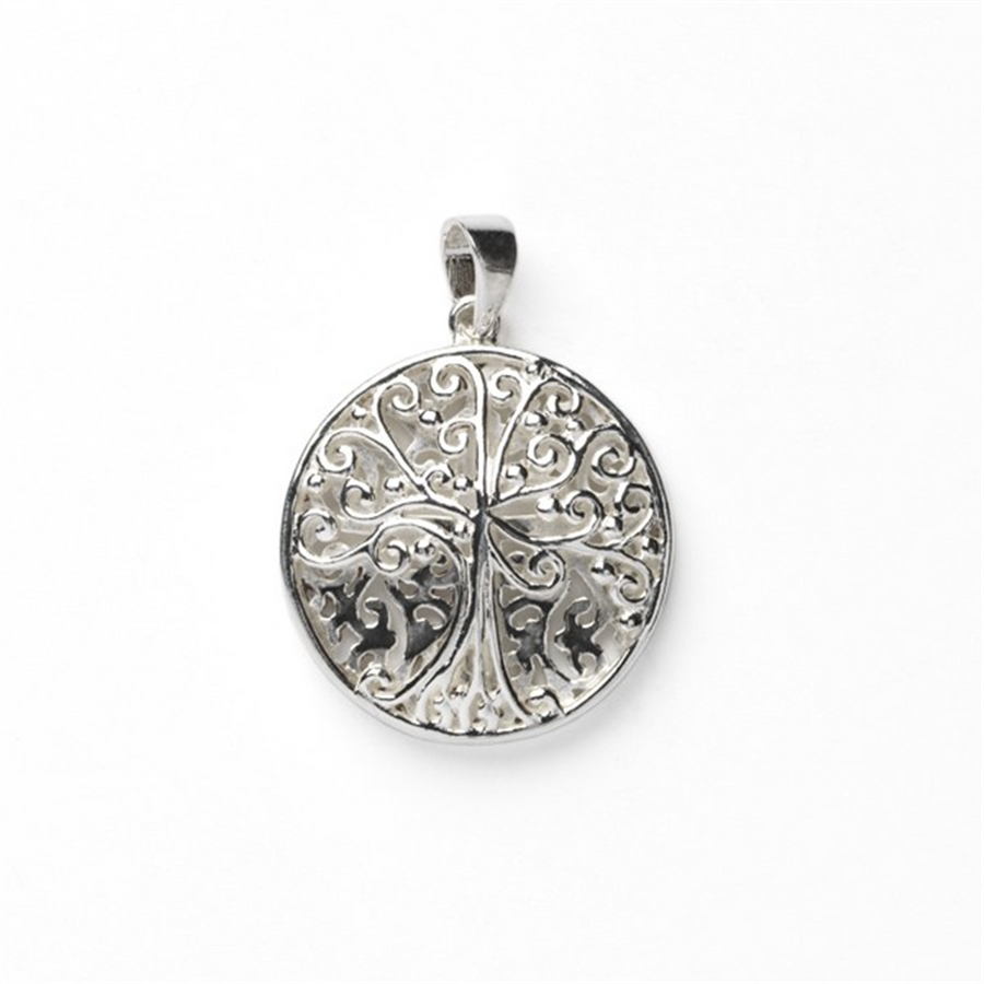Southern Gates Double Sided Round Tree And Cross Pendant