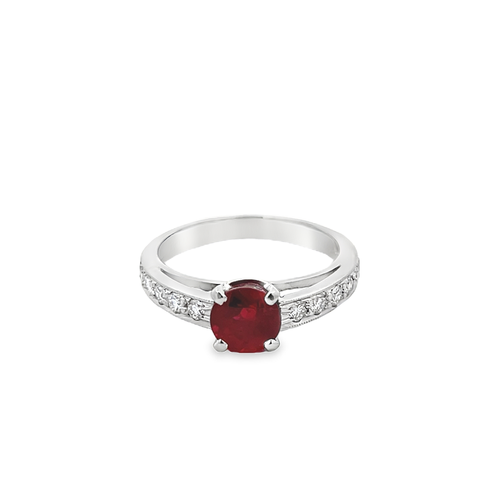 Round Ruby & Diamond Ring