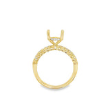 Lady's Yellow 14 Karat Hidden Halo Bezel Shank Ring Size 6.75 30 = 0.3