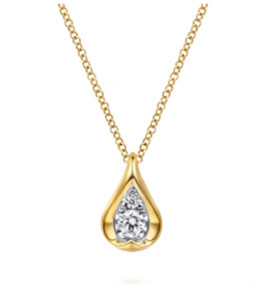 Lady's Yellow 14 Karat Contemporary Collection Necklace Length 17.5 Wi