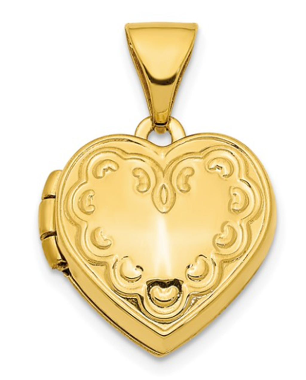 Yellow 14 Karat Textured Heart Locket Charms