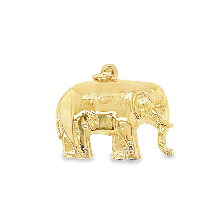 Yellow 14 Karat Hollow Elephant Charm/Pendant