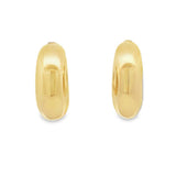 Yellow 14 Karat 14.9X36.83mm Hollow Puff Hoop Earrings w/ Friction Pus