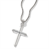 John Hardy MEN's Classic Chain Silver Cross Pendant on Box Chain Necklace