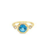Blue Topaz 14 Karat Yellow Fashion Ring