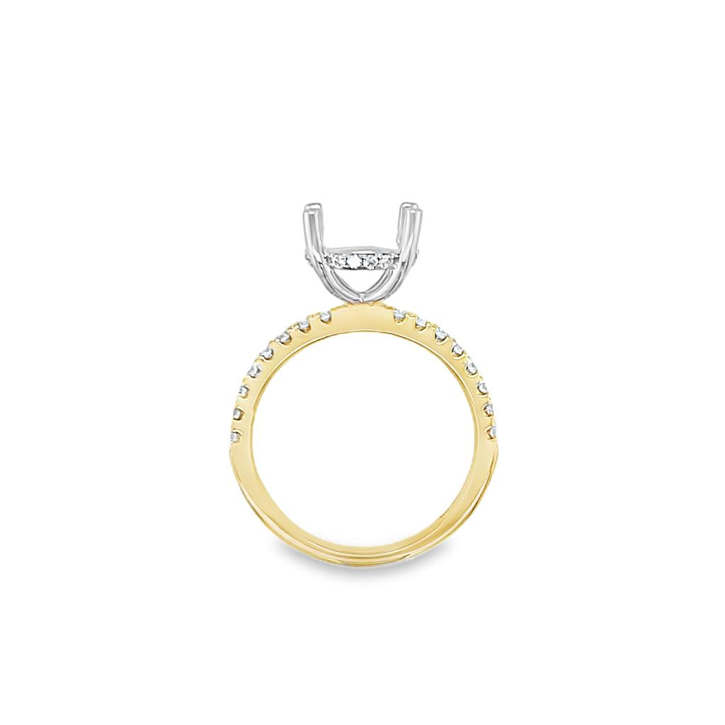 Nelson Lady's Two-Tone Hidden Halo Engagement Ring Mounting