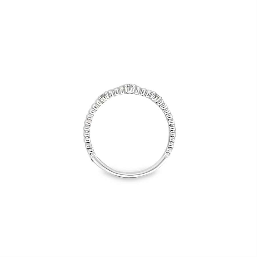 Nelson Beaded Three Stone Diamond Wedding Band