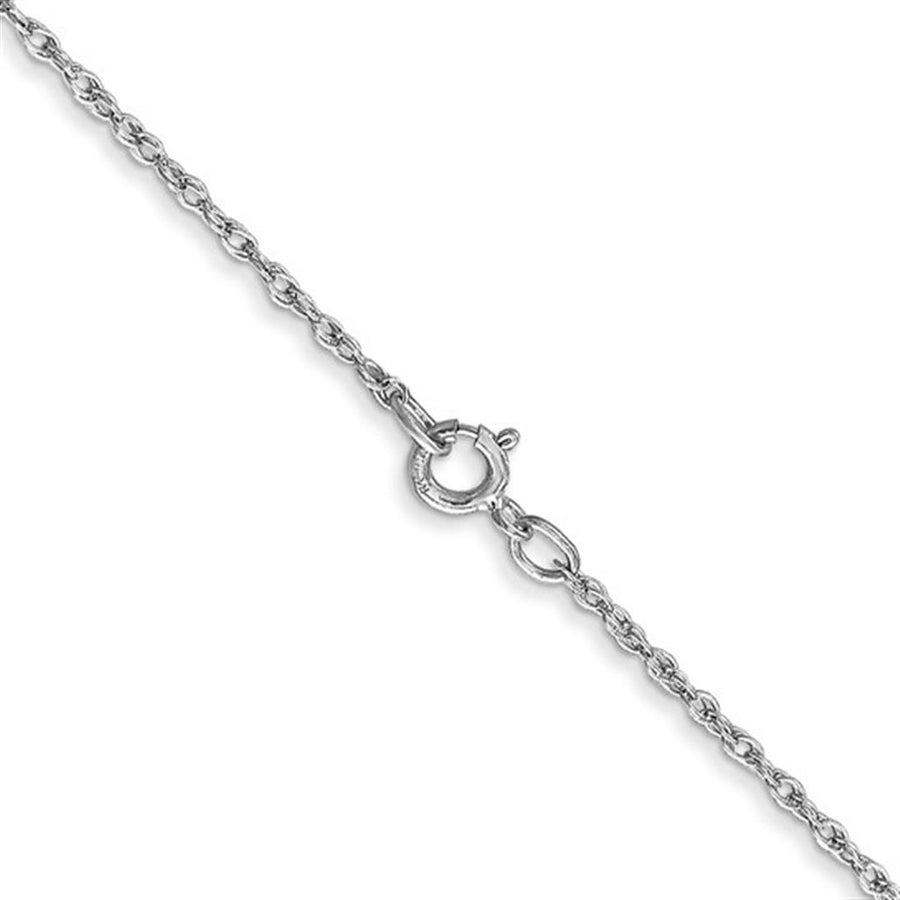 White 14 Karat Diamond Cut Thin Rope Chain Length 18 Gram Weight: 0.43