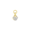 Two-Tone 14 Karat Diamond Heart Charm Estate Jewelry 10=0.30tw Round Diamonds Gram Weight: 3.41