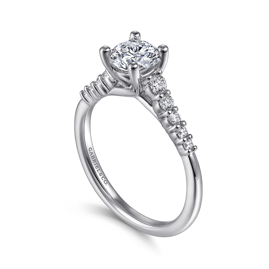 Gabriel & Co Graduated Straight Diamond Engagement Ring Mounting