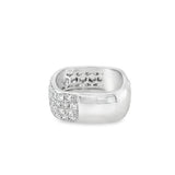 Lady's Platinum Square Pave Diamond Wedding/ Anniversary Band Size 7 5