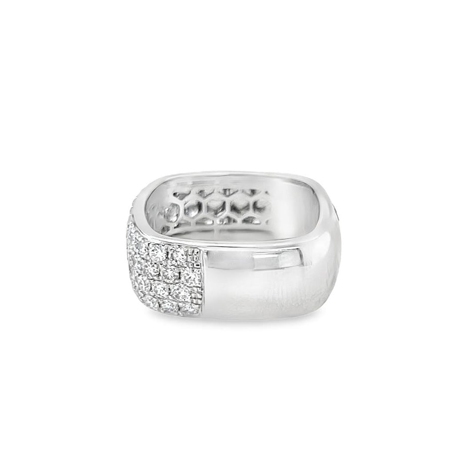 Lady's Platinum Square Pave Diamond Wedding/ Anniversary Band Size 7 5