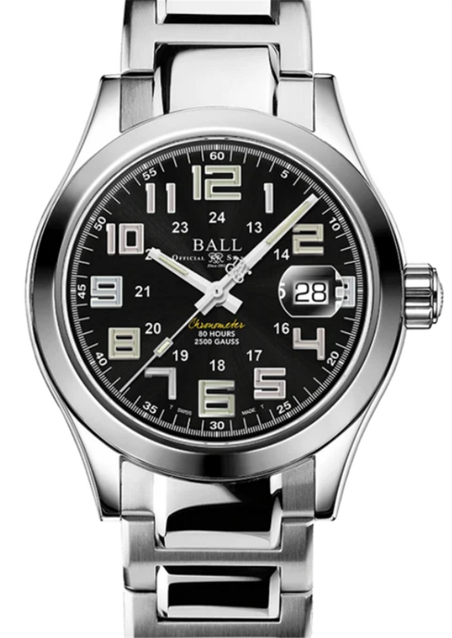 White Stainless Steel Pre-Owned Ball Watch Engineer M Pioneer 40mm Bla