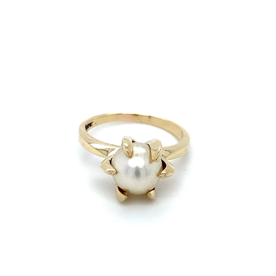 Yellow 14 Karat 8-8.3mm Pearl Ring