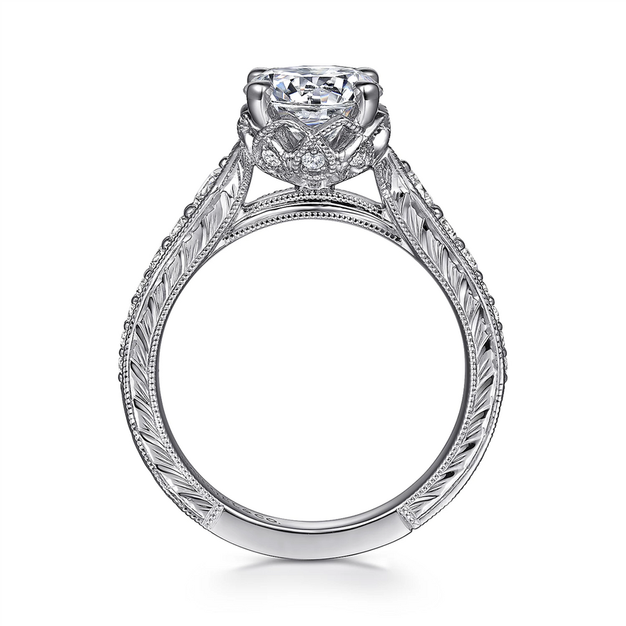 Gabriel & Co. Emmie - Vintage Inspired Straight Diamond Engagement Ring Mounting