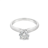 Estate Round Diamond Solitaire Engagment Ring