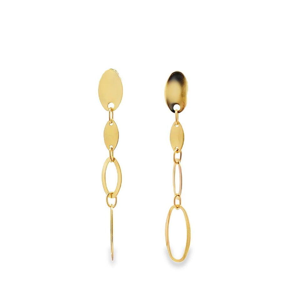 Yellow 14 Karat 48.60mm Oval Link Drop Earrings Estate Jewelry Gram We
