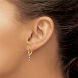 Quality Gold 14k 6x4mm Amethyst/February Earrings