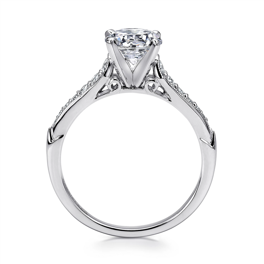 Gabriel & Co. Hollis - Graduated Straight Diamond Engagement Ring Mounting