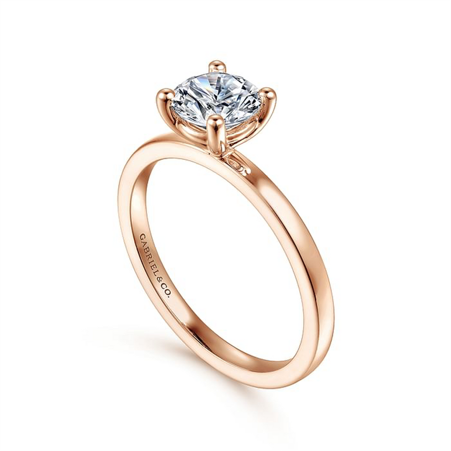 Rosé 14 Karat 6.50mm Round Classic Collection Remount Size 6.5 Designe