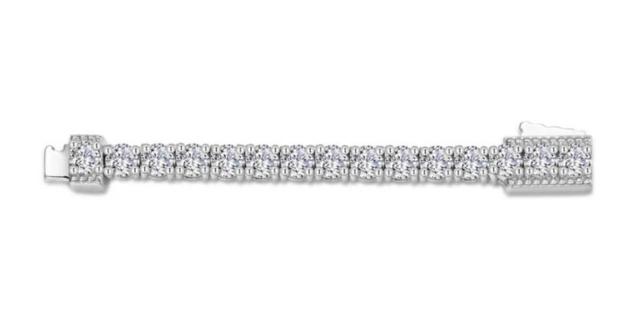 White Sterling Silver 3Mm Tennis Necklace 2 Inch Extender With 15 = 1.