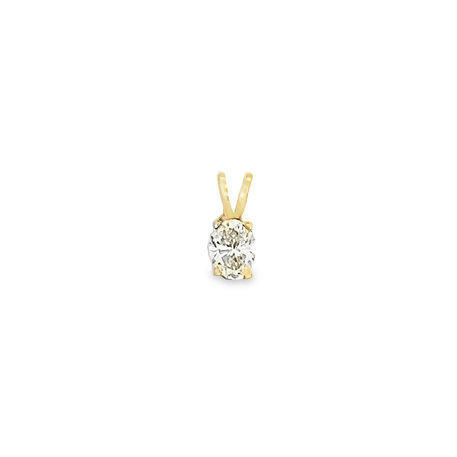 Oval Diamond Solitaire Pendant