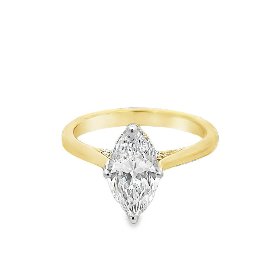 Lady's Yellow 18 Karat 10X5mm Marquise Center