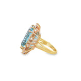 Aquamarine and Diamond Cocktail Ring
