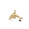 Yellow 14 Karat Diamond Cut Dolphin Charm Estate Jewelry Gram Weight: 1.4