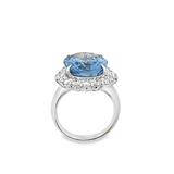UnHeated Oval Sapphire & Diamond Halo