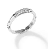 John Hardy Sterling Silver Bamboo Heritage Pave Diamond Slim Ring