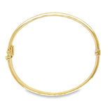 Yellow 14 Karat Polished/Diamond Cut Hinge Bangle Bracelet Length 7.5