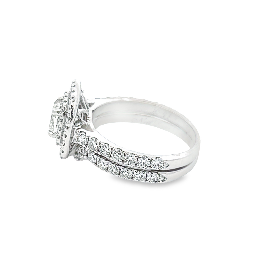 Estate Cushion Double Halo Engagement Ring