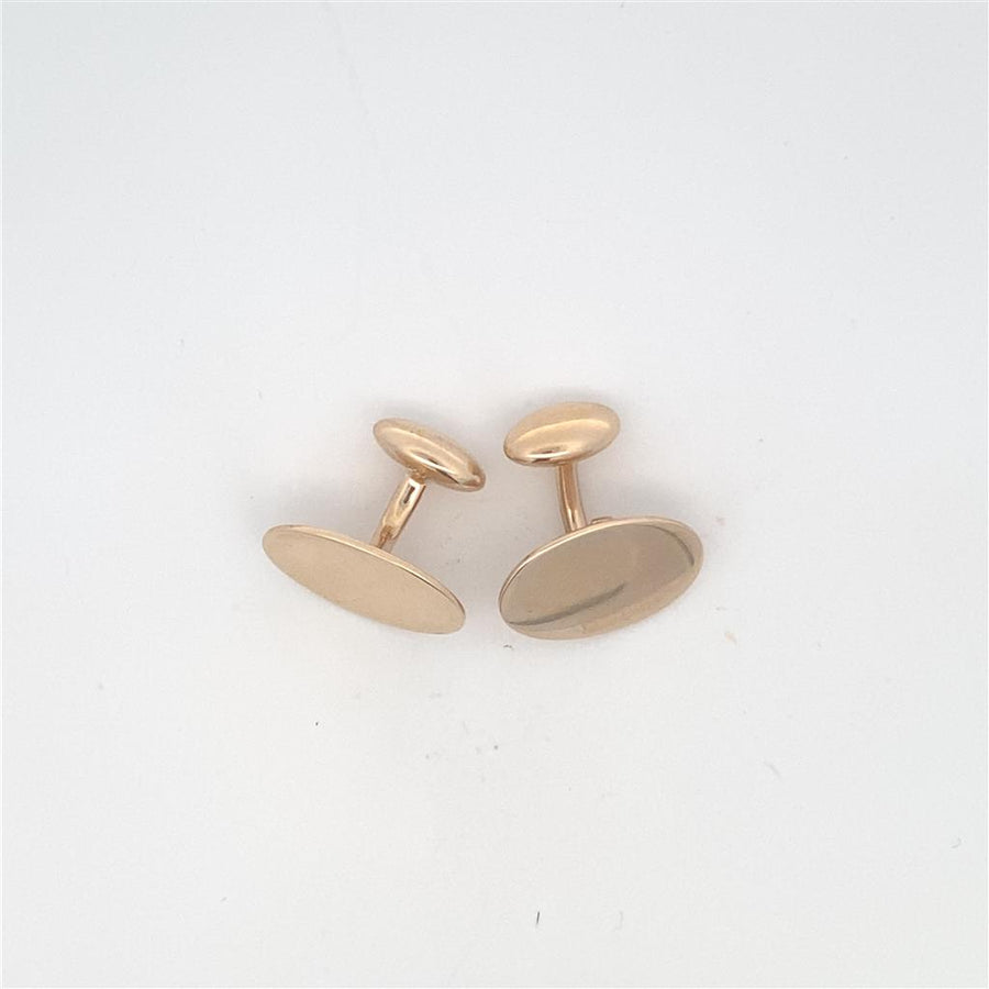 Yellow 14 Karat Oval Cufflinks